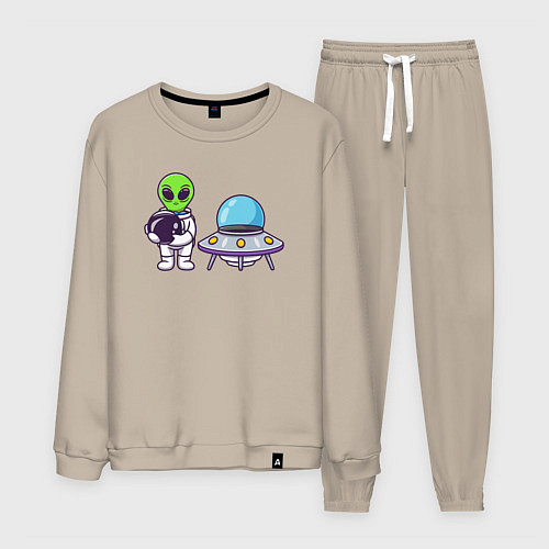 Мужской костюм Инопланетянин космонавт / Миндальный – фото 1