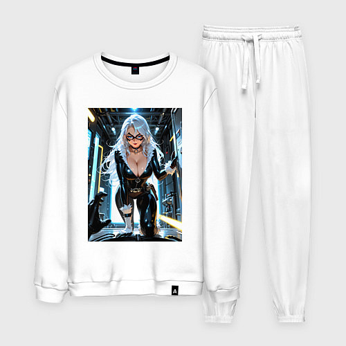 Мужской костюм Черная кошка в сейфе банка / Белый – фото 1