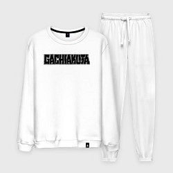 Костюм хлопковый мужской Gachiakuta english logo, цвет: белый