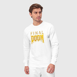 Костюм хлопковый мужской Doom final gold logo, цвет: белый — фото 2