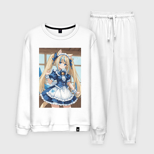 Мужской костюм Горничная с ушками в maid cafe / Белый – фото 1