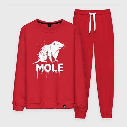 Мужской костюм Крот в стиле белое граффити / Красный – фото 1