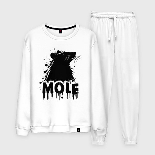 Мужской костюм Крот в черных каплях / Белый – фото 1