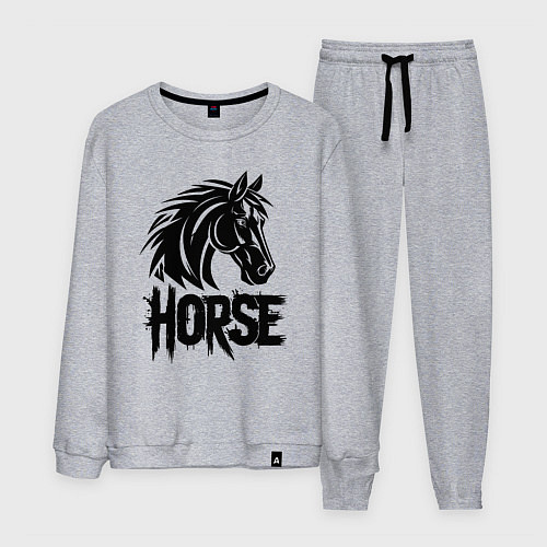 Мужской костюм Черная лошадь граффити / Меланж – фото 1