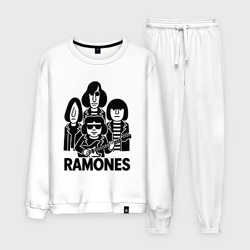 Мужской костюм Ramones силуэты / Белый – фото 1