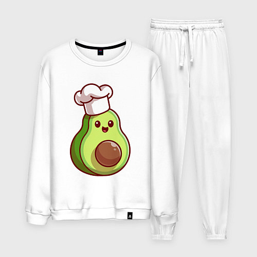 Мужской костюм Повар авокадо / Белый – фото 1