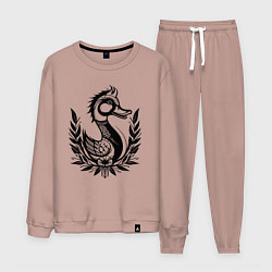 Костюм хлопковый мужской Утка в кельтских узорах, цвет: пыльно-розовый