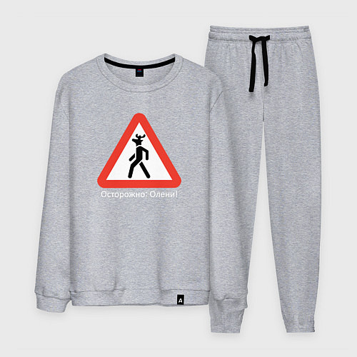 Мужской костюм Осторожно - олени / Меланж – фото 1