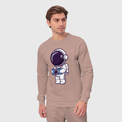 Костюм хлопковый мужской Космонавт фотограф, цвет: пыльно-розовый — фото 2