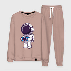Костюм хлопковый мужской Космонавт фотограф, цвет: пыльно-розовый