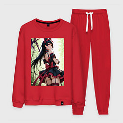 Костюм хлопковый мужской Рори Меркурия посреди леса с алебардой, цвет: красный