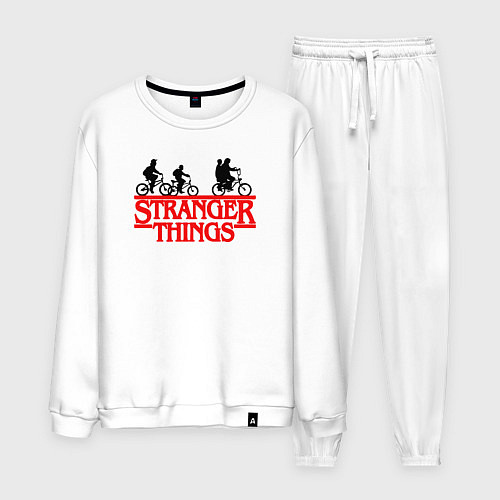 Мужской костюм Очень странные дела надпись / Белый – фото 1