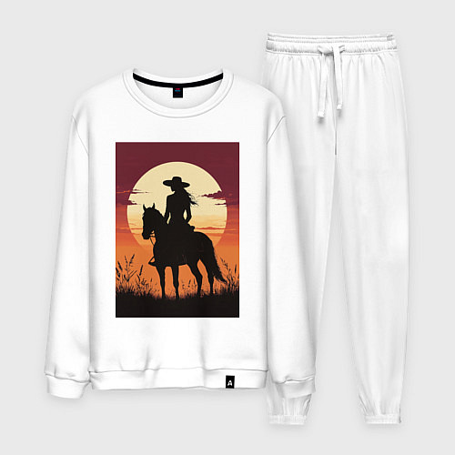 Мужской костюм Всадница в стиле дикого запада / Белый – фото 1