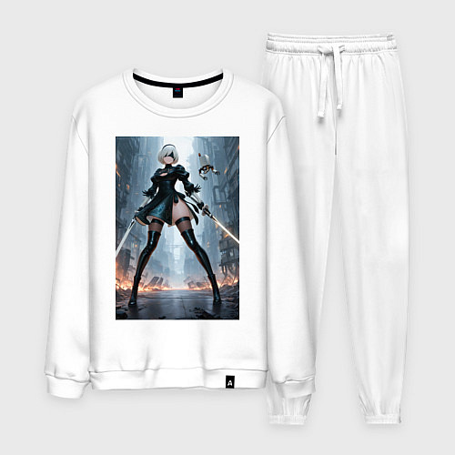 Мужской костюм Тип 2 с дроидом готовая к битве / Белый – фото 1