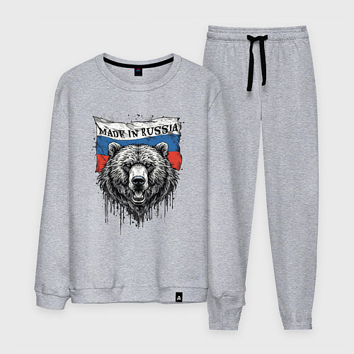 Мужской костюм Флаг России и медведь / Меланж – фото 1