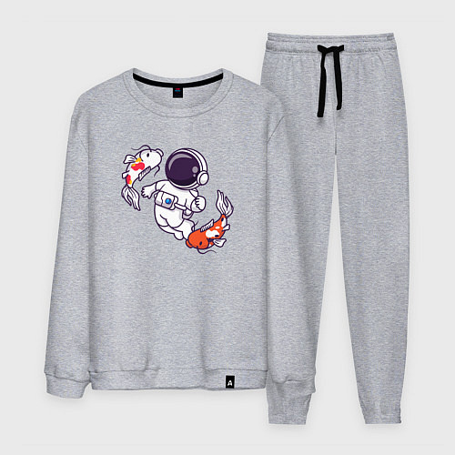 Мужской костюм Космонавт и рыбки / Меланж – фото 1