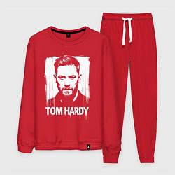Костюм хлопковый мужской Том Харди в краске экспрессия, цвет: красный