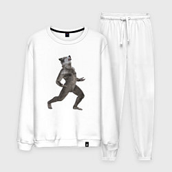 Костюм хлопковый мужской Оборотень воет, цвет: белый