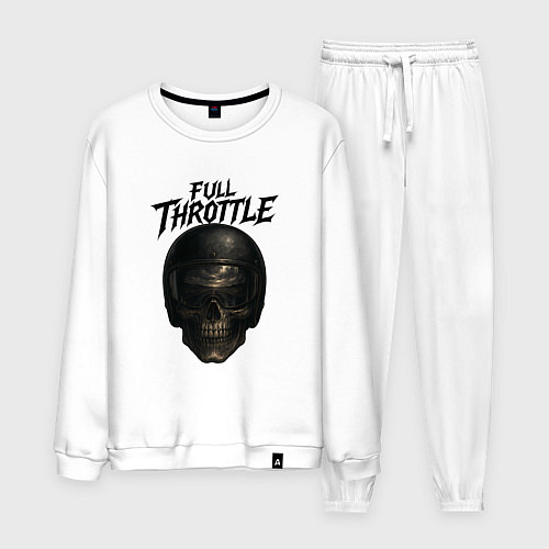 Мужской костюм Full throttle Череп мотоциклиста / Белый – фото 1
