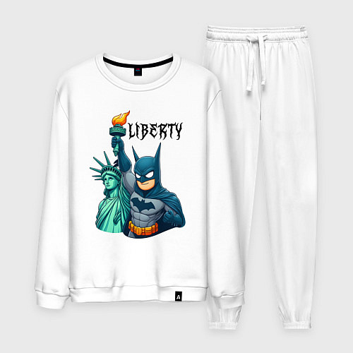 Мужской костюм Batman and statue of Liberty - ai art fantasy / Белый – фото 1