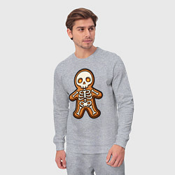 Костюм хлопковый мужской Скелет печеньки, цвет: меланж — фото 2