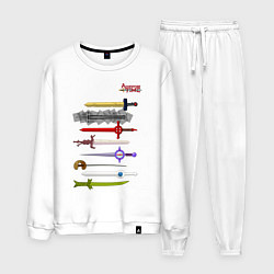 Костюм хлопковый мужской Adventure time swords, цвет: белый