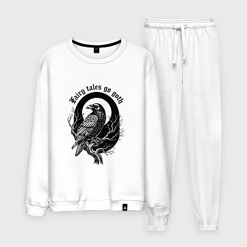 Мужской костюм Готическая ворона сидит на ветке / Белый – фото 1