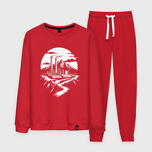 Мужской костюм Завод в горах / Красный – фото 1