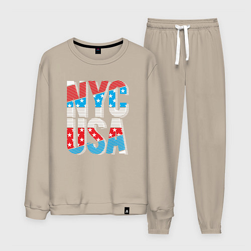 Мужской костюм NYC - USA / Миндальный – фото 1