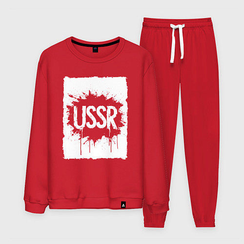 Мужской костюм СССР в стиле граффити / Красный – фото 1