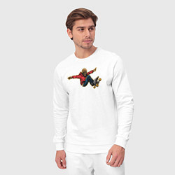 Костюм хлопковый мужской Skeletor skater, цвет: белый — фото 2