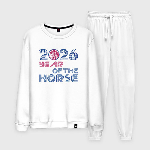 Мужской костюм 2026 год красной огненной лошади / Белый – фото 1