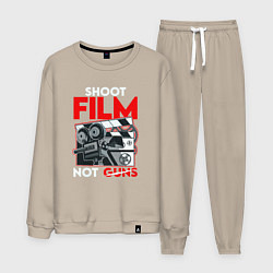Костюм хлопковый мужской Снимай фильмы, цвет: миндальный