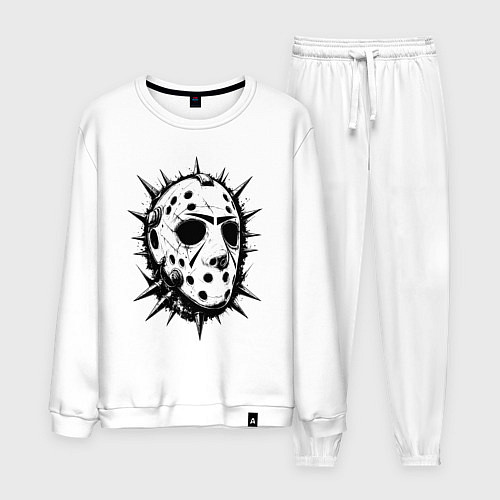 Мужской костюм Шипастая хоккейная маска / Белый – фото 1