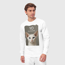 Костюм хлопковый мужской Yo - Im Oriental, цвет: белый — фото 2