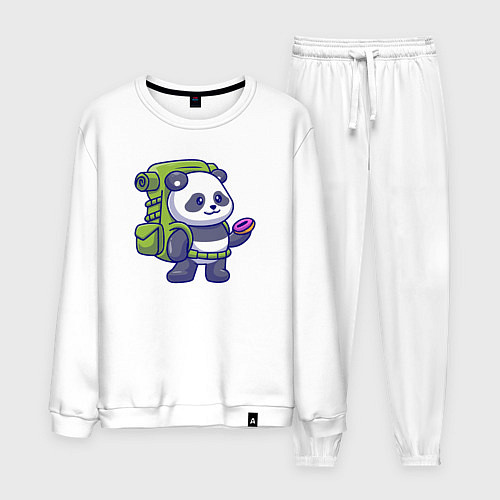 Мужской костюм Панда путешественник / Белый – фото 1