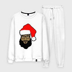 Костюм хлопковый мужской Black Santa, цвет: белый