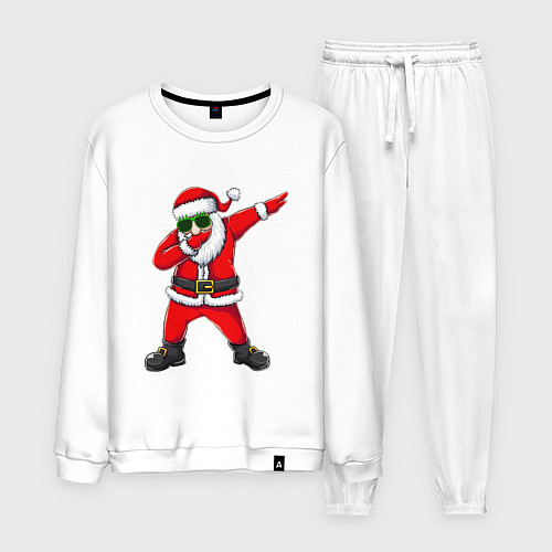 Мужской костюм Дед мороз флексит / Белый – фото 1
