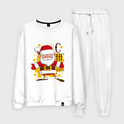 Костюм хлопковый мужской С Новым годом, ёпта, цвет: белый