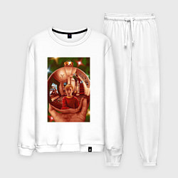 Костюм хлопковый мужской Home alone, цвет: белый