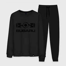 Костюм хлопковый мужской Subaru, цвет: черный