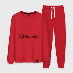 Костюм хлопковый мужской Mercedes Logo, цвет: красный