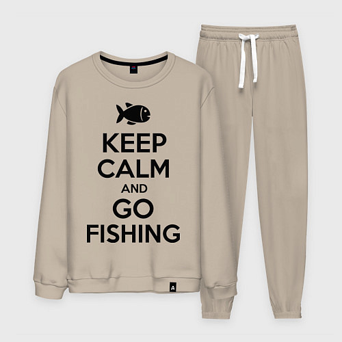 Мужской костюм Keep Calm & Go fishing / Миндальный – фото 1