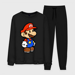 Костюм хлопковый мужской Влюбленный Марио, цвет: черный