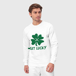Костюм хлопковый мужской Get lucky, цвет: белый — фото 2