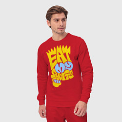 Костюм хлопковый мужской Bart: Eat my shorts, цвет: красный — фото 2