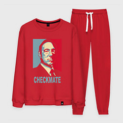 Костюм хлопковый мужской Checkmate Spacey, цвет: красный