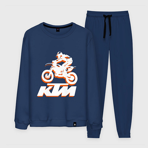 Мужской костюм KTM белый / Тёмно-синий – фото 1