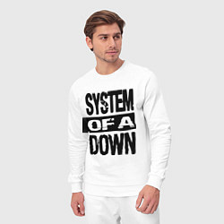 Костюм хлопковый мужской System Of A Down, цвет: белый — фото 2