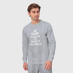 Костюм хлопковый мужской Keep Calm & Pass It To Pirlo, цвет: меланж — фото 2